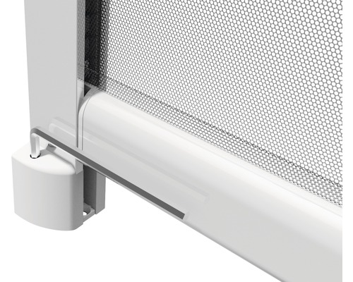 Detailansicht eines Insektenschutzrollos mit Gewebe