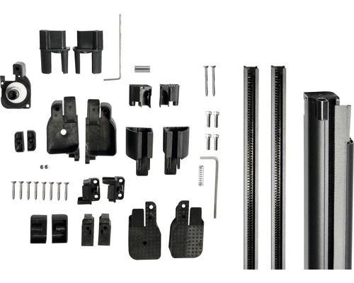 Kit de pièces de rechange avec divers composants et matériaux de fixation