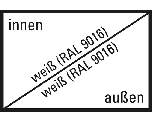 Symbol für Innen und Aussenbereich, geeignet für weisse Farbe RAL 9016