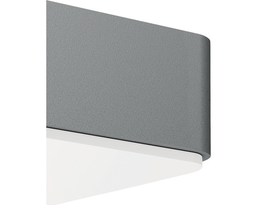 Vue détaillée d''un plafonnier gris avec élément lumineux blanc