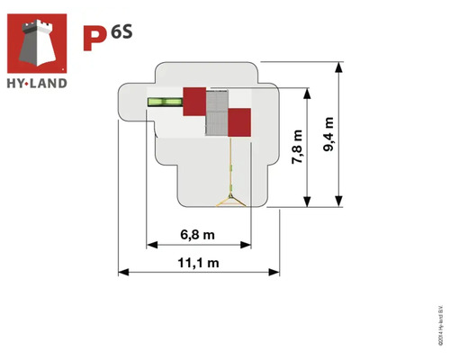 Abmessungen Spielanlage mit Rutsche, Kletterwand und Schaukel