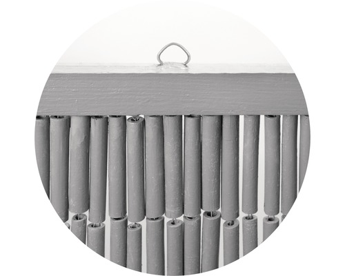 Rideau en bambou avec latte en bois et système de suspension