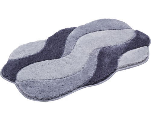 Tapis de bain gris avec motif ondulé