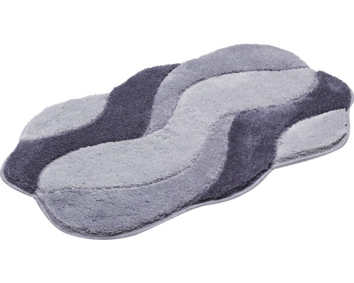 Tapis de bain gris avec motif ondulé