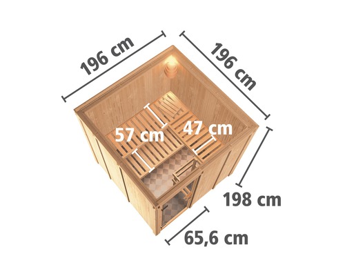 Abmessungen einer Holzsauna