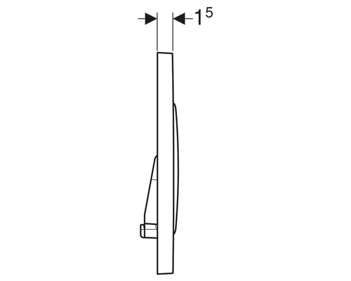 Schéma technique d''une plaque de commande pour un système de chasse d''eau avec indications de mesure