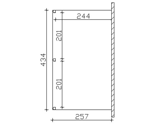 Technische Zeichnung mit Maßangaben für ein Produkt