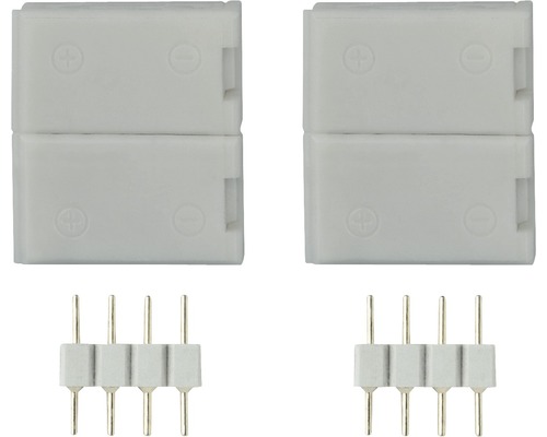 Zwei LED Streifenverbinder mit vierpoligen Steckern