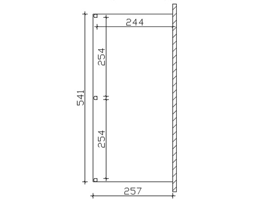 Technische Zeichnung mit Massangaben für ein Produkt