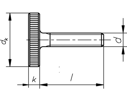 Dessin technique d''une vis moletée avec dimensions