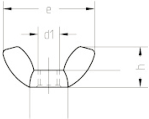 Dessin technique d''un écrou papillon avec dimensions