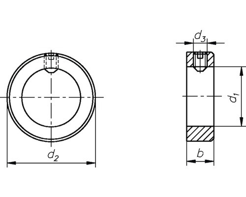 Dessin technique d''un écrou à anneau avec indications de dimensions