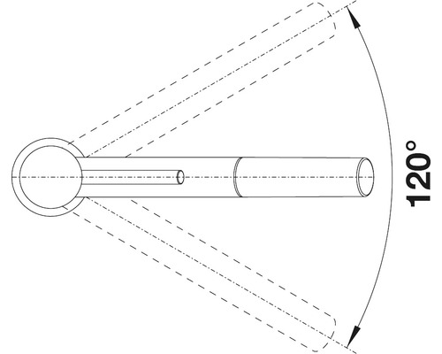 Rayon de mouvement de 120 degrés