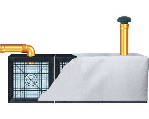 Système d''infiltration d''eau de pluie avec tuyaux et couvercle