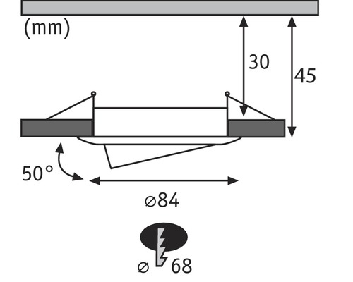 Dessin technique avec dimensions pour un luminaire