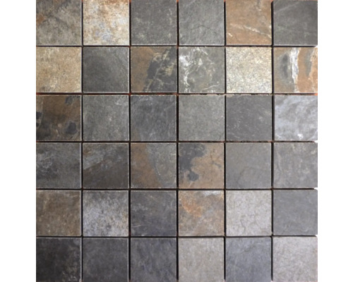 Feinsteinzeugmosaik Mosaico Mattoncino black 30,5x30,5 cm