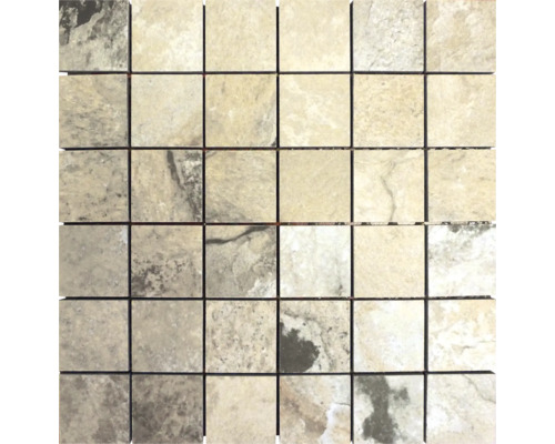 Feinsteinzeugmosaik Mosaico Mattoncino white 30,5x30,5 cm