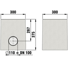 Schéma technique d''un élément en béton avec dimensions
