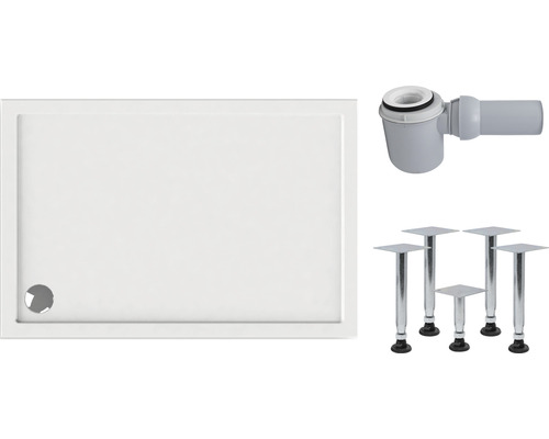 Duschwannen-Set mit Ablaufgarnitur und Füssen