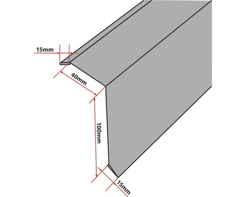 Illustration d''une cornière avec indications de dimension