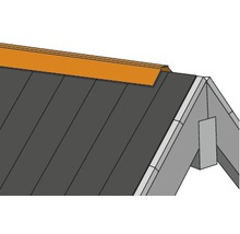 PRECIT Dachfirst gerade für Trapezblech Anthrazitgrau RAL 7016 1000 x 95 x 95 mm-thumb-2