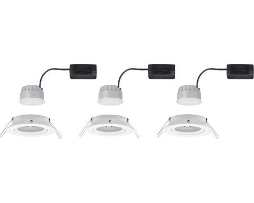 Ensemble de trois spots encastrables à LED avec boîtier de raccordement