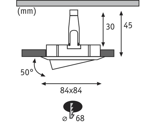Technische Zeichnung mit Massangaben