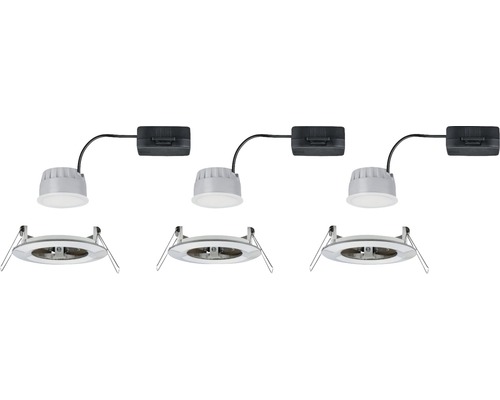 Drei LED Einbaustrahler mit Anschlussbox und Montagevorrichtung