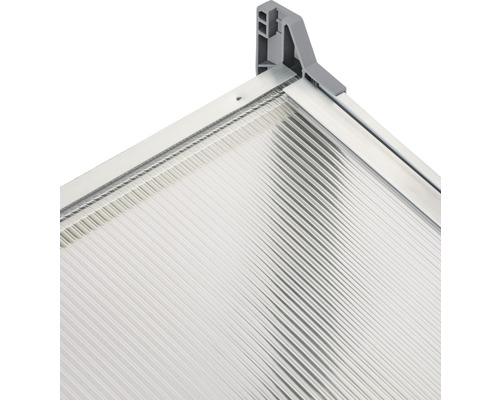 Vue détaillée d''une plaque alvéolaire transparente avec cadre