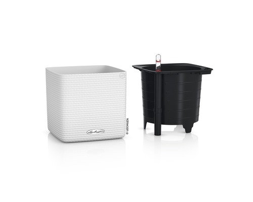 Pot de fleurs blanc avec système d''irrigation