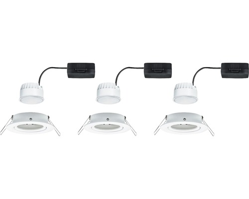 Drei LED Einbaustrahler mit schwarzem Anschlusskasten