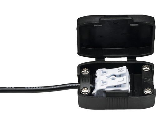 Aufputz-Anschlussdose mit geöffnetem Deckel