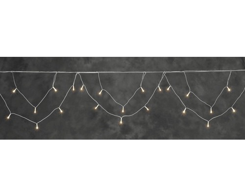 Guirlande lumineuse LED Konstsmide 5,4 m + longueur du câble d'alimentation 10 m 96 LED couleur d'éclairage ambre Guirlande lumineuse en forme de glaçons pour l'intérieur