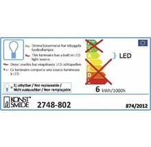 Étiquette énergétique pour un luminaire avec sources lumineuses LED intégrées