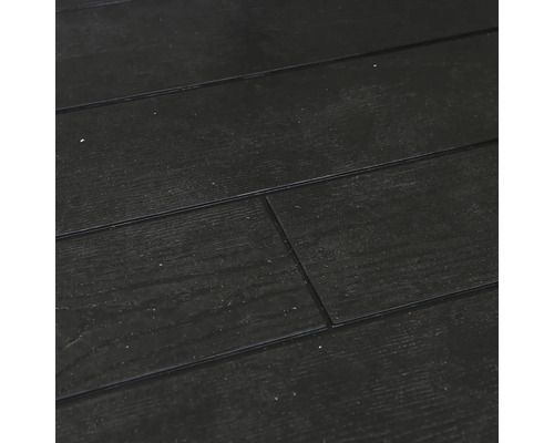 Nahaufnahme von schwarzem Holzlaminatboden