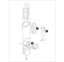 Schéma éclaté d''une pompe de fontaine d''intérieur avec ventouses