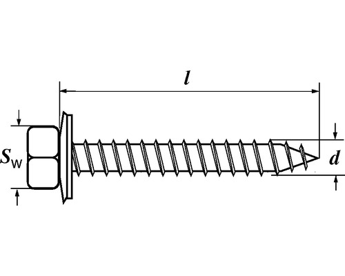 Représentation d''une vis avec indication des dimensions