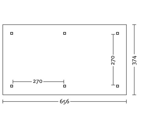 Dessin technique avec dimensions 656 x 374 cm