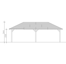 Zeichnung eines Pavillons mit Größenangaben