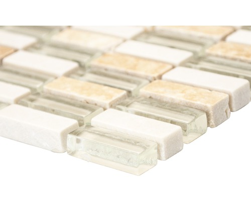 Mosaïque en verre et pierre naturelle