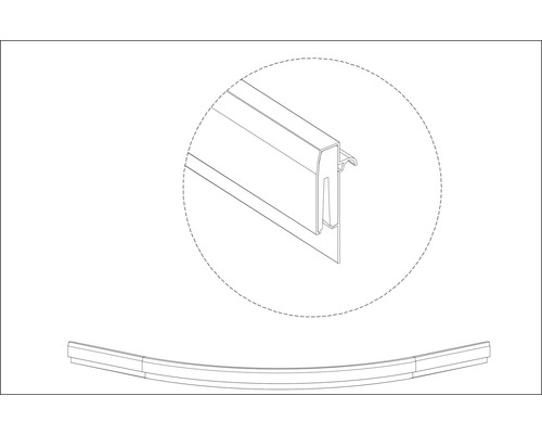 Rail de guidage Aurlane argent bas BSP121_2L pour cabine de douche complète CAB121 Rail de guidage Aurlane argent bas BSP121_2L pour cabine de douche complète CAB121