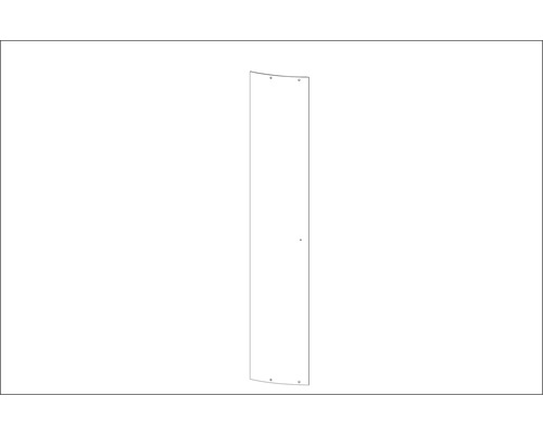 Porte vitrée Aurlane, bombée BSP121_6 pour cabine de douche complète CAB121 Paroi de douche simple en verre avec points de fixation
