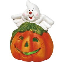 Halloween Kürbis Laterne mit Geist Figur