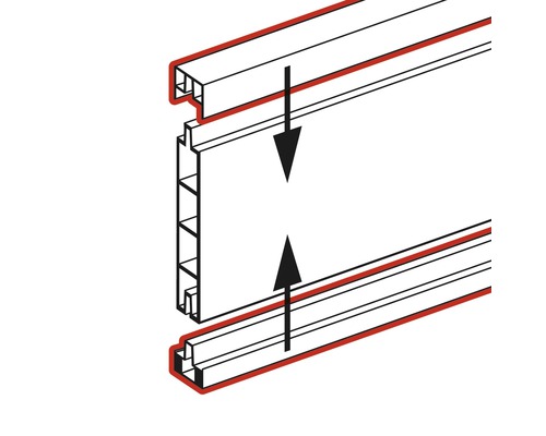 Illustration du montage d''un assemblage rainure et languette avec des flèches