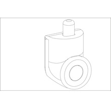 Roulettes de porte Aurlane simples bas noir 4 pièces DE107