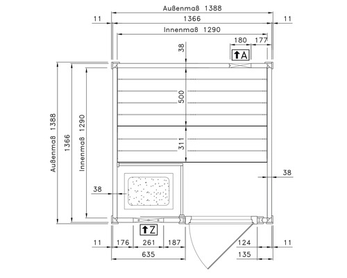 Dessin technique avec indications de dimensions
