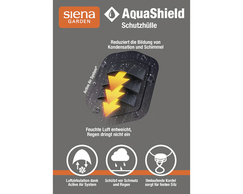 Siena Garden AquaShield Schutzhülle reduziert Kondensation und Schimmel, leitet Feuchtigkeit ab, schützt vor Schmutz und Regen, Active Air System für Luftzirkulation, umlaufende Kordel für festen Sitz