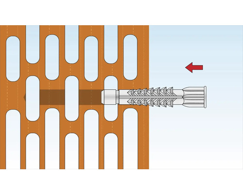 Illustration eines Dübels in einem Lochstein