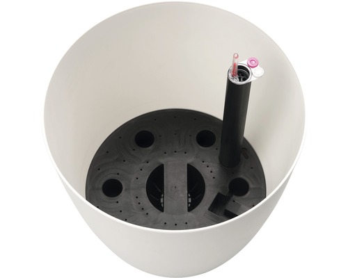 Pot de fleurs blanc avec système d''irrigation