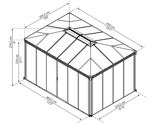 Schéma technique d''un pavillon avec dimensions